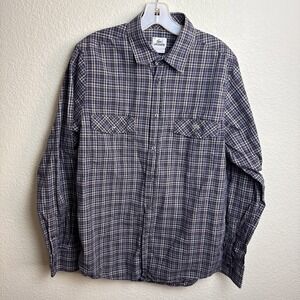 Lacoste Men's Long Sleeve Plaid‎ Shirt Pockets Size 42/XL Button Up Logo